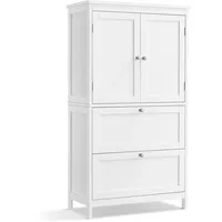 VASAGLE Badezimmerschrank 30 x 60 x 110 cm klassikweiß MDF