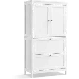 VASAGLE Badezimmerschrank 30 x 60 x 110 cm Klassikweiß