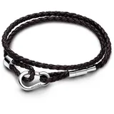 Pandora 593338C01-D2 Doppeltes Lederarmband für Frauen Braun