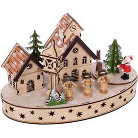Myflair Möbel & Accessoires »Winterlandschaft, Weihnachtsdeko«, Spieluhr mit Musik, aus Holz, Höhe ca. 15 cm braun
