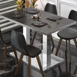GGM Möbel Bistrotisch 110 x 60 x 75 cm Wenge/Edelstahl