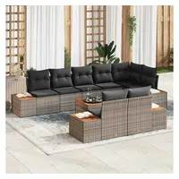 vidaXL Gartensofa-Set 9-tlg. grau Akazie