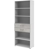 Röhr-Bush röhr Regalschrank direct.office, 859B681000 weiß, beton 80,0 x 34,4 x 212,5 cm