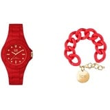 Ice Generation - Glam red - Small - 3H + Jewellery - Chain bracelet - Red Passion - Gold