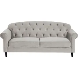 Atlantic Home Collection Couch Samtvelours 2-Sitzer Grau