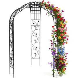 Relaxdays Rosenpavillon 250 x 178 x 178 cm Schwarz