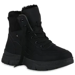 Damen Worker Boots in Schwarz