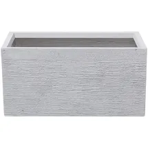Beliani Blumentopf 60 x 29 x 30 cm Steingemisch weiß Myra