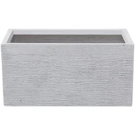 Beliani Blumentopf 60 x 29 x 30 cm Steingemisch weiß Myra