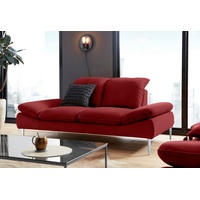 W.Schillig 2-Sitzer »enjoy&MORE«, mit Sitztiefenverstellung, Füße silber matt, Breite 202 cm rot