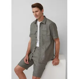 s.Oliver Regular Fit: Kurzarmhemd aus Leinenmix - olive - L