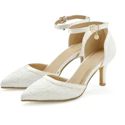 Pumps LASCANA, Damen, Gr. 36, weiß, Obermaterial: 100% Synthetik. Futter: 100% Lederimitat. Decksohle: 100% Lederimitat. Laufsohle: 100% Synthetik, festlich, Schuhe, Riemchenpumps mit bequemer Absatzhöhe VEGAN
