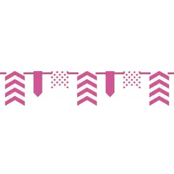 Wimpelbanner Punkte Streifen pink