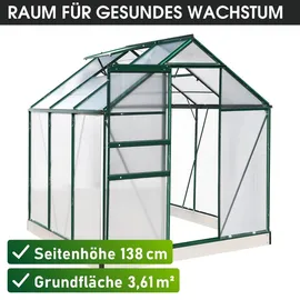 Brast Gewächshaus Alu Grün HKP 6 mm 3,61 m2