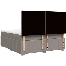 vidaXL Boxspringbett mit Matratze Taupe 180x200 cm Stoff