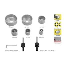 Trotec Lochsägen-Set aus Karbid (Hartmetall) - TROTEC