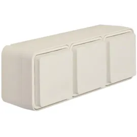 Hager Schuko-Steckdose 3-fach mit Klappdeckel IP55 Polarweiß