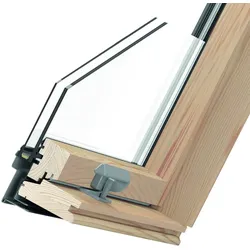 Elektrisches Dachfenster mit Motor, Holz, Schwingfenster, RoofLite+ made by Velux Group, Solid Pine, Innen Kiefer, außen Anthrazit