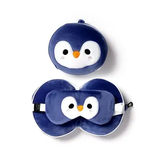 Puckator Relaxeazzz Plüsch Pinguin Reisekissen & Schlafmaske