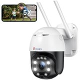 ctronics 5X Optischer Zoom Überwachungskamera Aussen WLAN, PTZ Dome WiFi IP Kamera Outdoor mit Mensch Bewegungsmelder, Automatische Verfolgung, 30m Nachtsicht in Farbe, 2-Wege-Audio, IP66 Wasserdicht