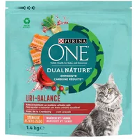 PURINA ONE DualNature Uri-Balance Trockenfutter mit Cranberry und Lachs für ausgewachsene Katzen, sterilisiert | Beutel mit 1,4 kg