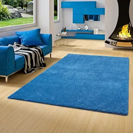 Snapstyle Hochflor Shaggy Teppich Blau 200x300cm