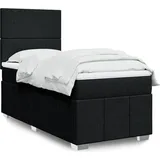 vidaXL Boxspringbett mit Matratze Schwarz 140x200 cm Stoff