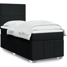 vidaXL Boxspringbett mit Matratze Schwarz 140x200 cm Stoff