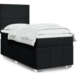 vidaXL Boxspringbett mit Matratze Schwarz 140x200 cm Stoff