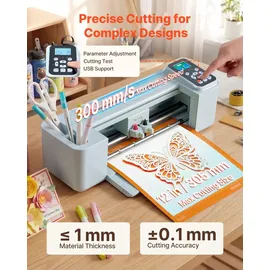 Vevor Vinylschneidemaschine 30 cm, Schneideplotter/Plottermaschine mit Steuerung (Knopf/Bildschirm), Kompatibel mit Mac/Windows/Android/iOS, Vinylcutter für Bastelarbeiten, Karten & Wohnaccessoires