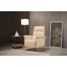 Egoitaliano Sessel Kelly Leder 83 x 105 x 92 cm Beige drehbar mit Relaxfunktion