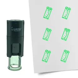 CombiCraft Selbstfärbender Stempel 'Burrito' in der Farbe Grün, Ø10mm