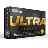 Wilson Staff Golfbälle, Ultra Distance, Zweiteiliger Golfball, 15 Bälle, Gelb