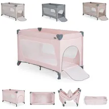Cangaroo Reiselaufstall One Touch Räder Seiteneingang Matratze klappbar Tasche rosa
