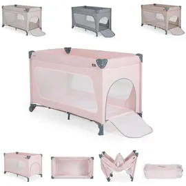 Cangaroo Reiselaufstall One Touch Räder Seiteneingang Matratze klappbar Tasche rosa