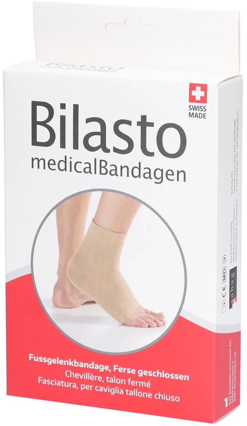 Bilasto Fussgelenkbandage L Ferse geschloss beige