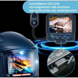 STAHLWERK Automatik-Schweißhelm 3-in-1 RAPTOR mit LED-Licht