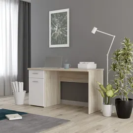 Forte Schreibtisch Tempra Sonoma Eiche / Weiß