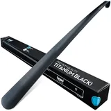 biped Metall Schuhlöffel lang, aus gebürstetem Edelstahl - Extra stabiler Schuhanzieher in dekorativer Geschenkbox - Rückenschonender langer Schuhlöffel in Premium Qualität z2932(70cm,titanium black)