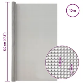 vidaXL Maschendrahtzaun 120 x 1000 cm Edelstahl/Silber
