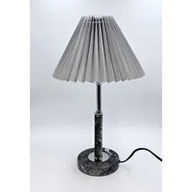 Formano Lampe Grau Silber Marmoroptik Kunststoff Lampenschirm 24x40 cm