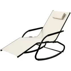 SVITA FJON Schaukelliege Gartenliege Liegestuhl Sonnenliege Kissen Aluminium Beige