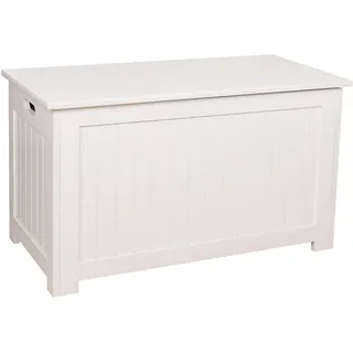 TikTakToo Holztruhe weiß mit Softclose Spielkiste Spielzeugbox Holzkiste Truhe Holz MDF Spielzeugkiste Sitzbank mit Staufach Sitzgruppe Kinder