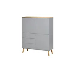 Roomers Highboard   Scan , grau , Maße (cm): B: 109 H: 137 T: 43