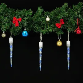 monzana LED Lichterkette Eiszapfen 6,2 m Weiß