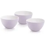 Qdesign - 3er-Set Melaminschalen (12,5 cm) - Schüsseln aus Neutralem und Gesundem Material - Stapelbare Küchenbehälter - Ideal für Beilagen & Dessert - Lavendel