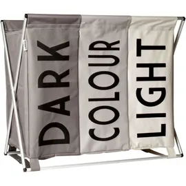 northix Stilvoller Waschekorb In Drei Teilen - Grau