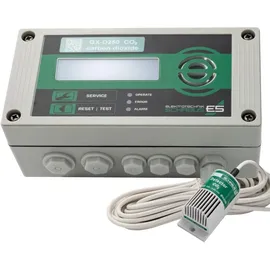 Schabus 300253 GX-D250 CO2 Warngerät mit Externem NDIR-Sensor, 2 Relaisausgänge, Akustische & Optische Warnung, Klartext-Display für Schulen/Büros/Innenräume für EIN Gesundes Raumklima