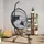 vidaXL Hängesessel Ei-Design Rattan 0 x 0 x 0 cm Grau mit Kissen