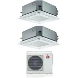 Mitsubishi - electric dual split inverter kassetten-klimagerät 60x60 slz-m 9+12 mit mxz-2f53vf r-32 wi-fi optional 9000+12000